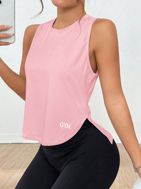 Regata Fitness Longline Com Estampa Gym Estilo Treino