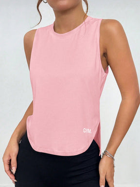 Regata Fitness Longline Com Estampa Gym Estilo Treino