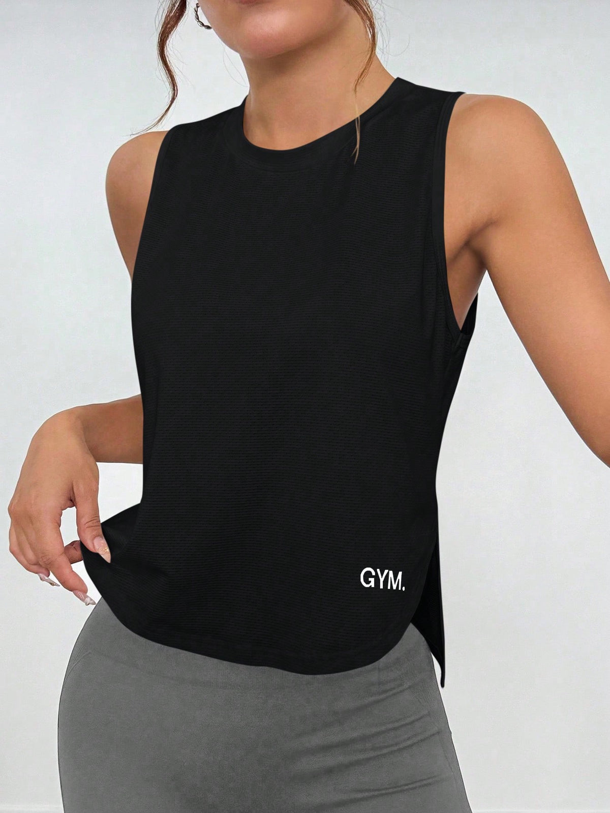 Regata Fitness Longline Com Estampa Gym Estilo Treino