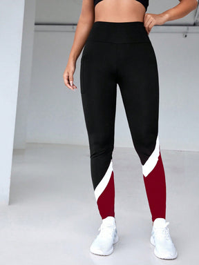 Legging Fitness Cintura Alta Com Bolso E Recortes Color Block