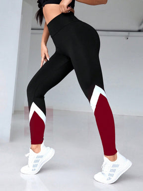 Legging Fitness Cintura Alta Com Bolso E Recortes Color Block