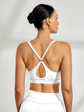 Top Decote V Média Sustentação Com Recorte Frontal