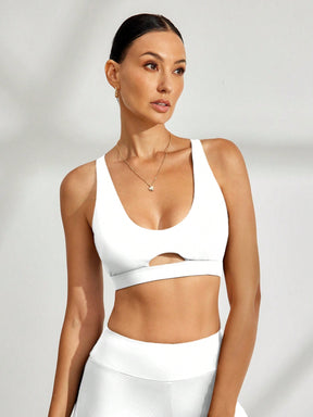 Top Decote V Média Sustentação Com Recorte Frontal