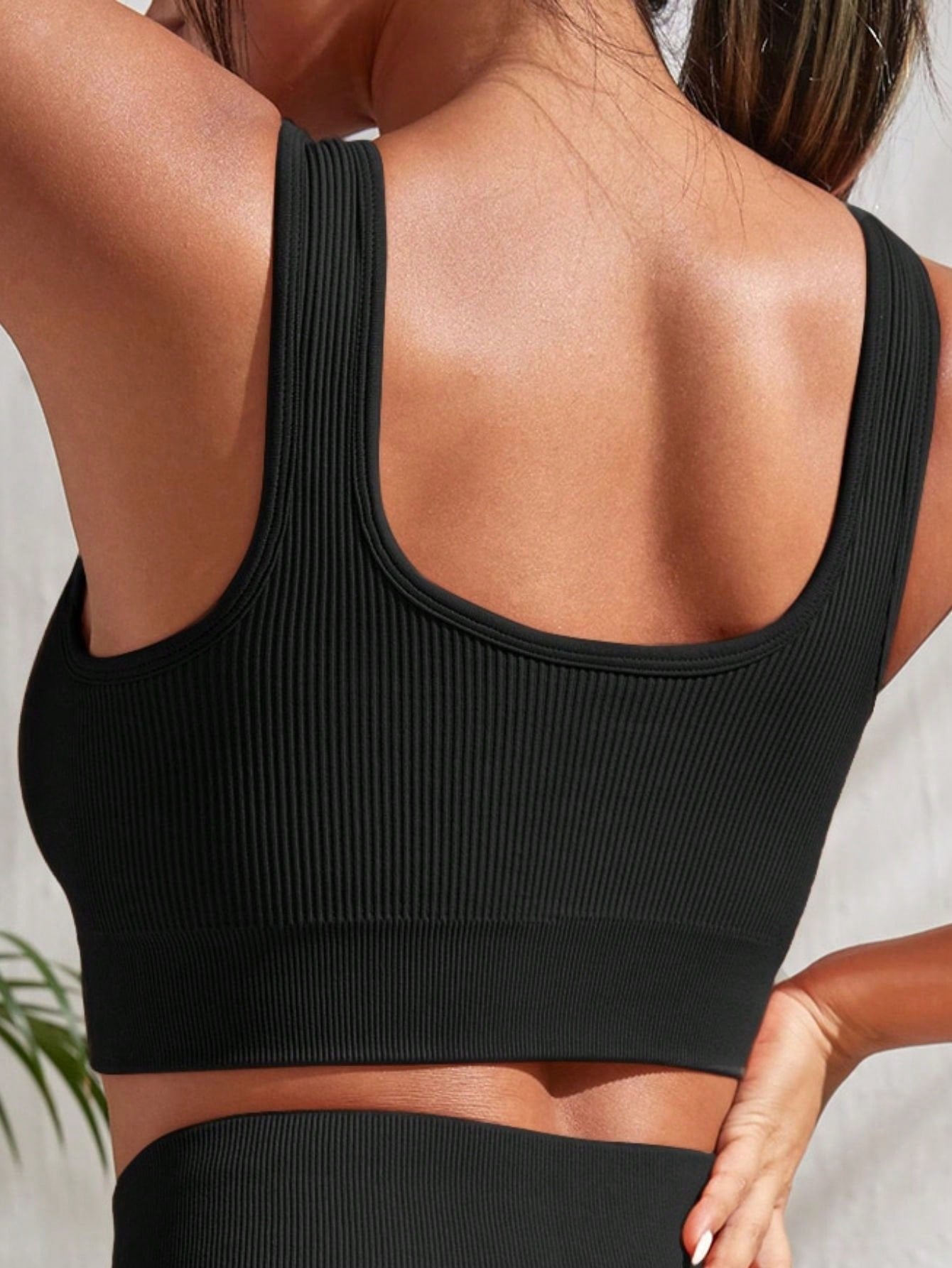 Top Canelado Média Sustentação Estilo Minimalista