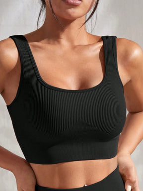 Top Canelado Média Sustentação Estilo Minimalista