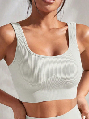 Top Canelado Média Sustentação Estilo Minimalista