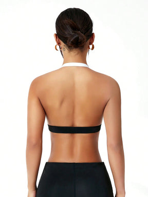 Top Frente Única Média Sustentação Com Alça Halter