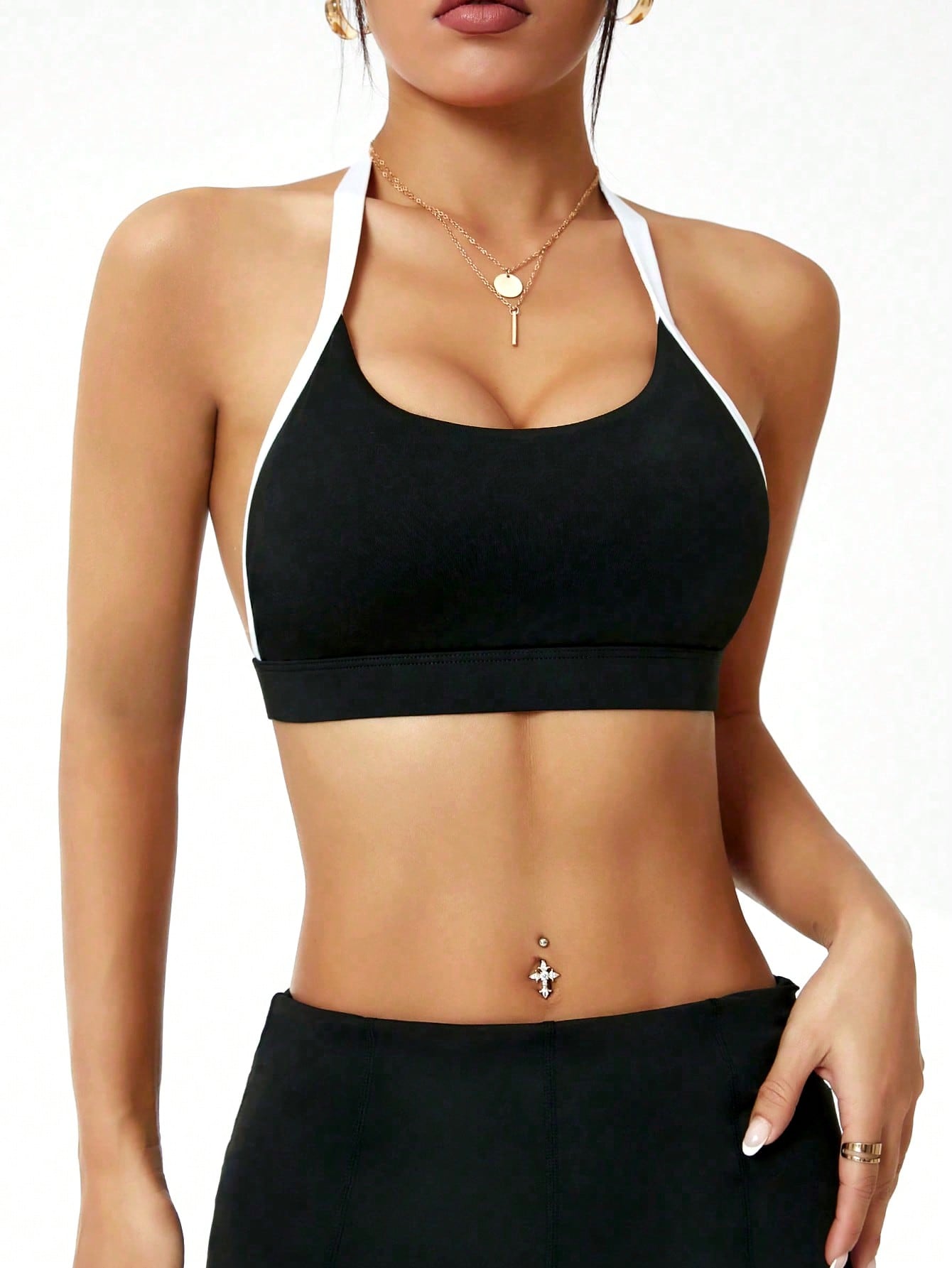 Top Frente Única Média Sustentação Com Alça Halter