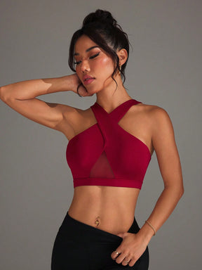 Top Frente Cruzada Média Sustentação Com Tela Frontal