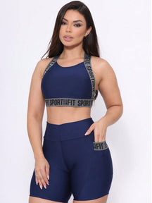 Conjunto Top Alças Cruzadas E Short Cintura Alta Estiloso