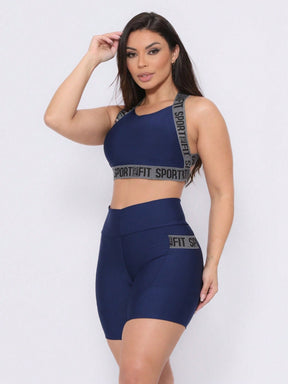 Conjunto Top Alças Cruzadas E Short Cintura Alta Estiloso