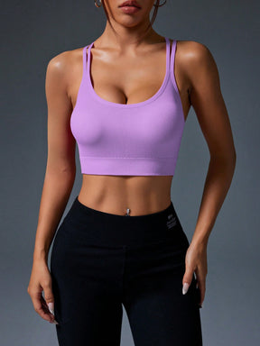 Top Fitness Com Sustentação Média E Alças Cruzadas