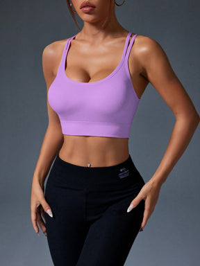 Top Fitness Com Sustentação Média E Alças Cruzadas