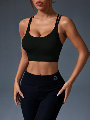 Top Fitness Com Sustentação Média E Alças Cruzadas