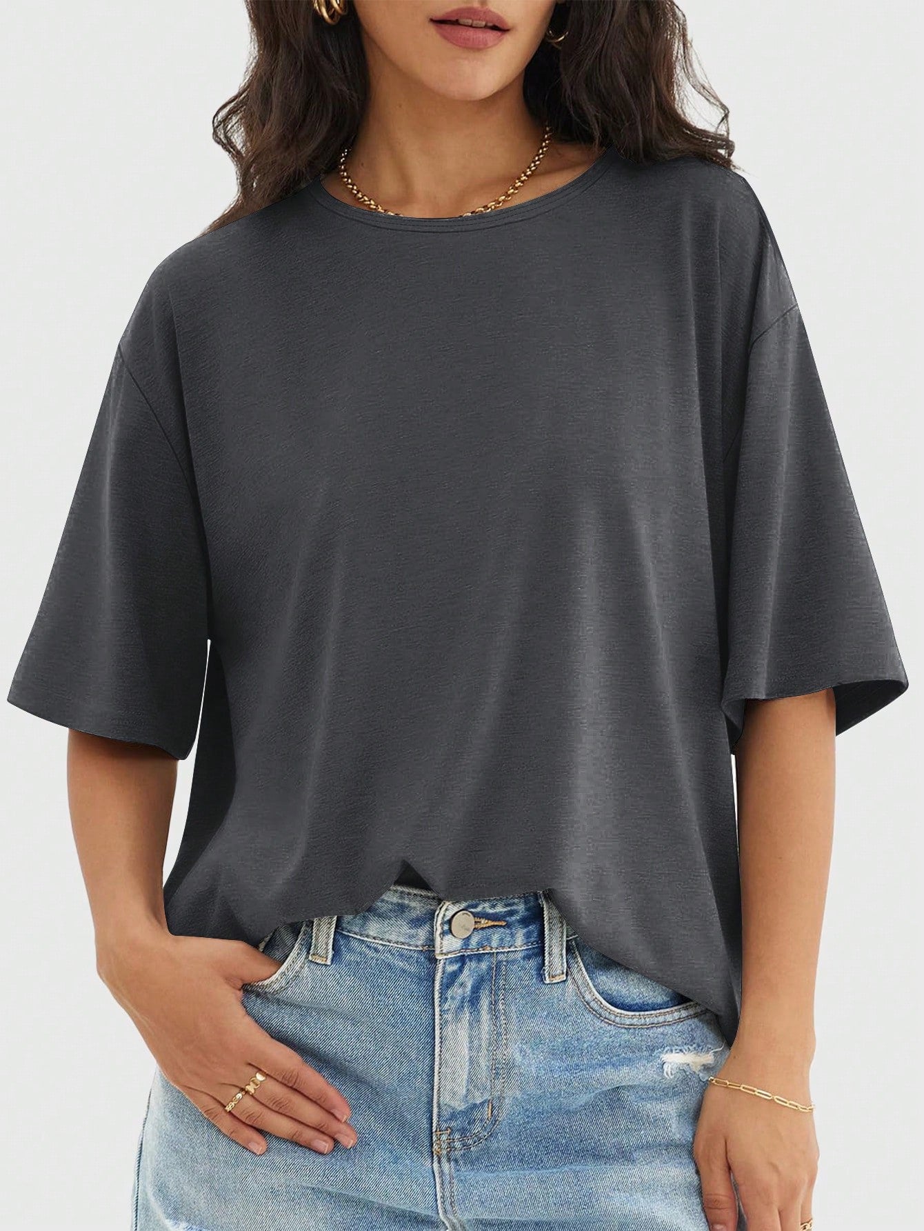 Camisa Fitness Oversized Tecido Leve Estilo Minimalista