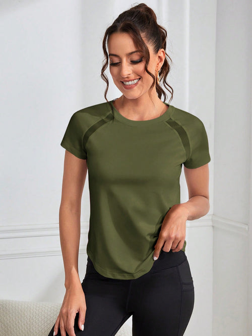 Camisa Fitness Dry Com Recortes Raglan Estilo Treino