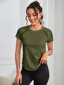 Camisa Fitness Dry Com Recortes Raglan Estilo Treino