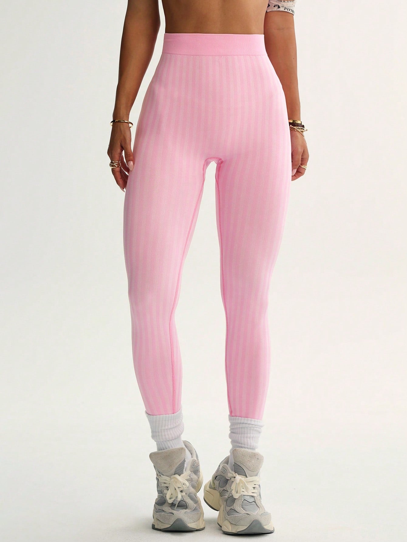 Legging Sem Costura Cintura Alta Canelada Fitness