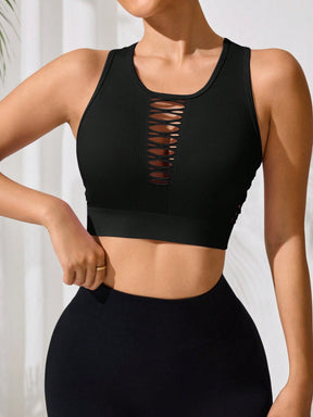 Top Fitness Recortes frontais e laterais Sem Costura