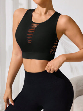 Top Fitness Recortes frontais e laterais Sem Costura