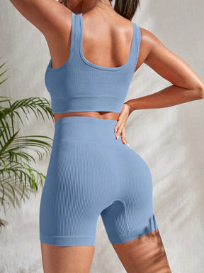 Conjunto Top Seamless E Short Cintura Alta