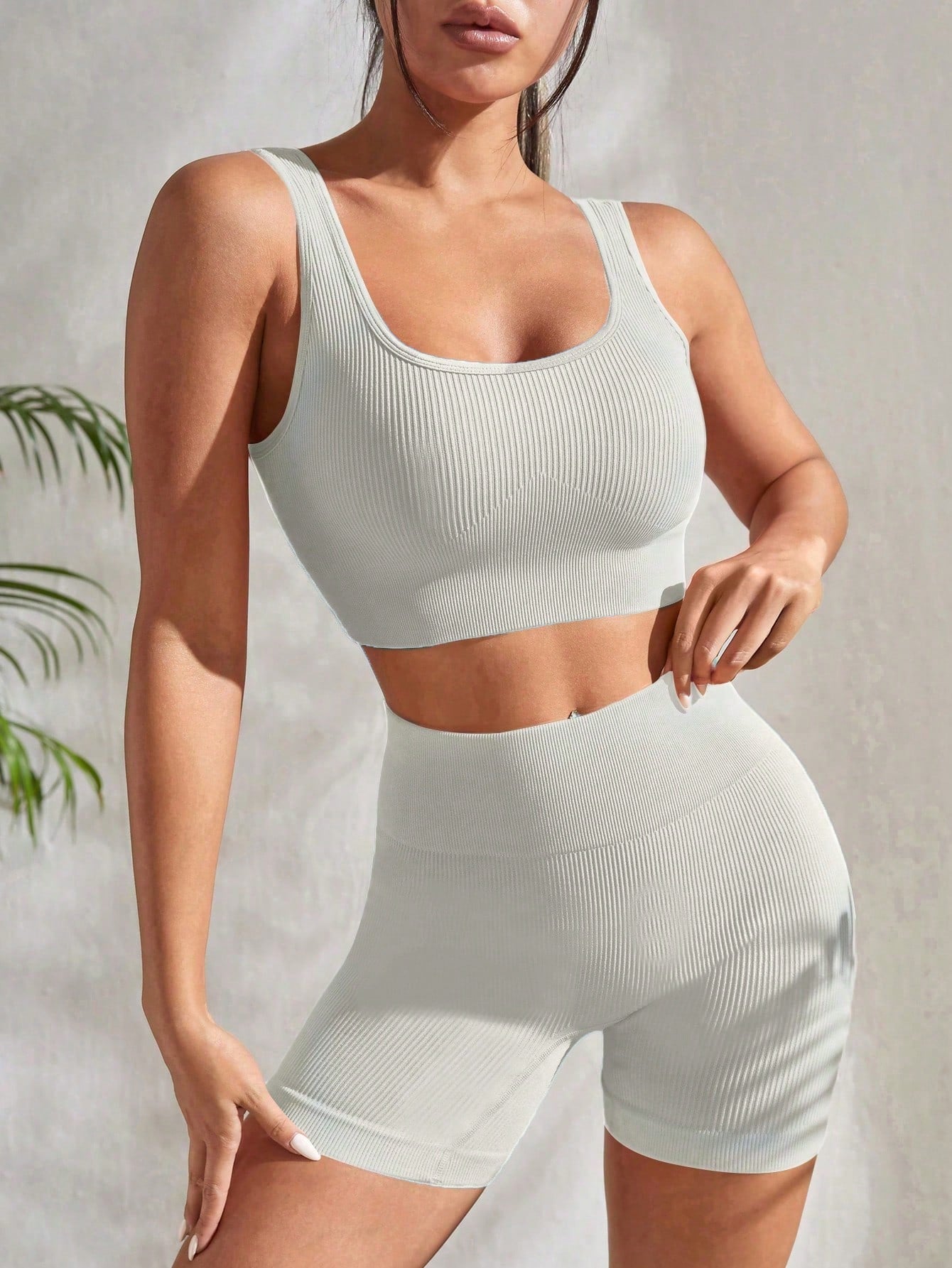 Conjunto Top Seamless E Short Cintura Alta