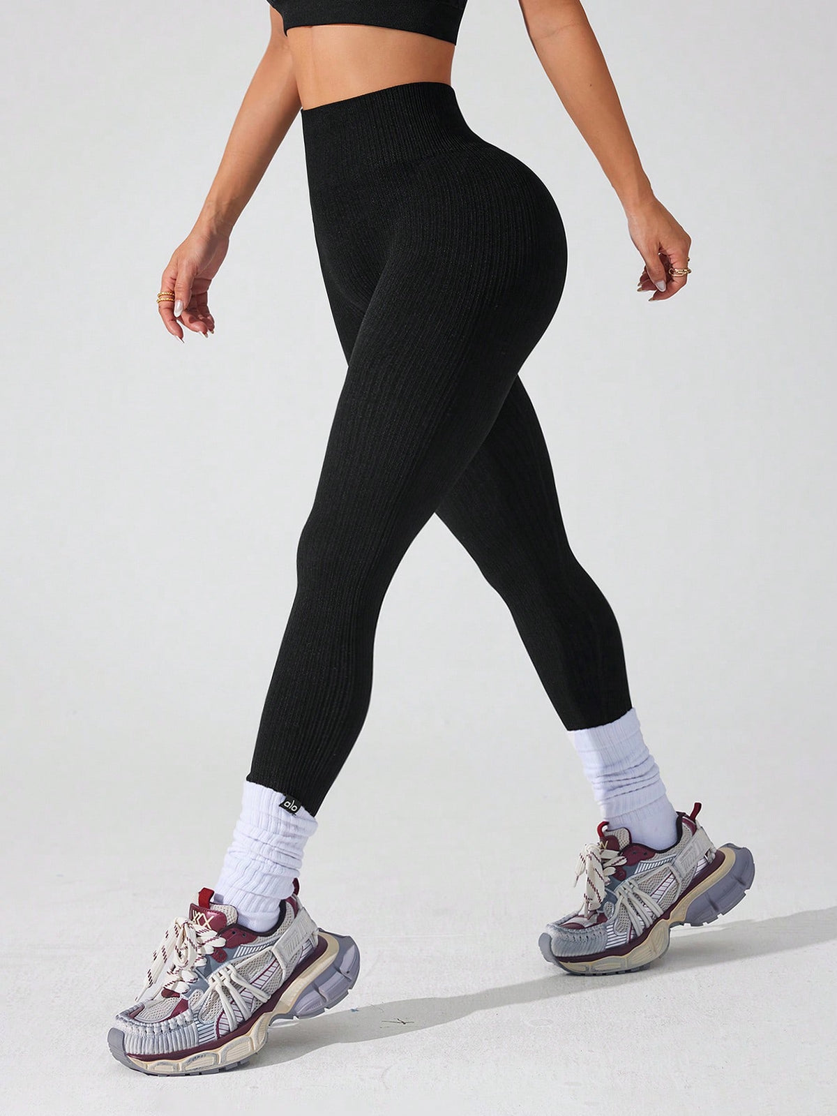 Legging Sem Costura Cintura Alta Respirável Fitness