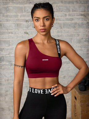 Top One Shoulder Média Sustentação Com Alça Estilizada