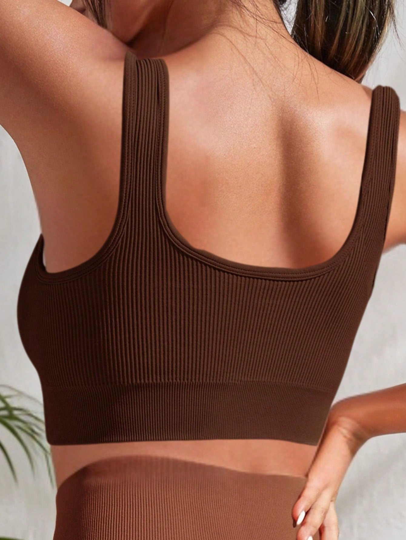 Top Canelado Média Sustentação Estilo Minimalista