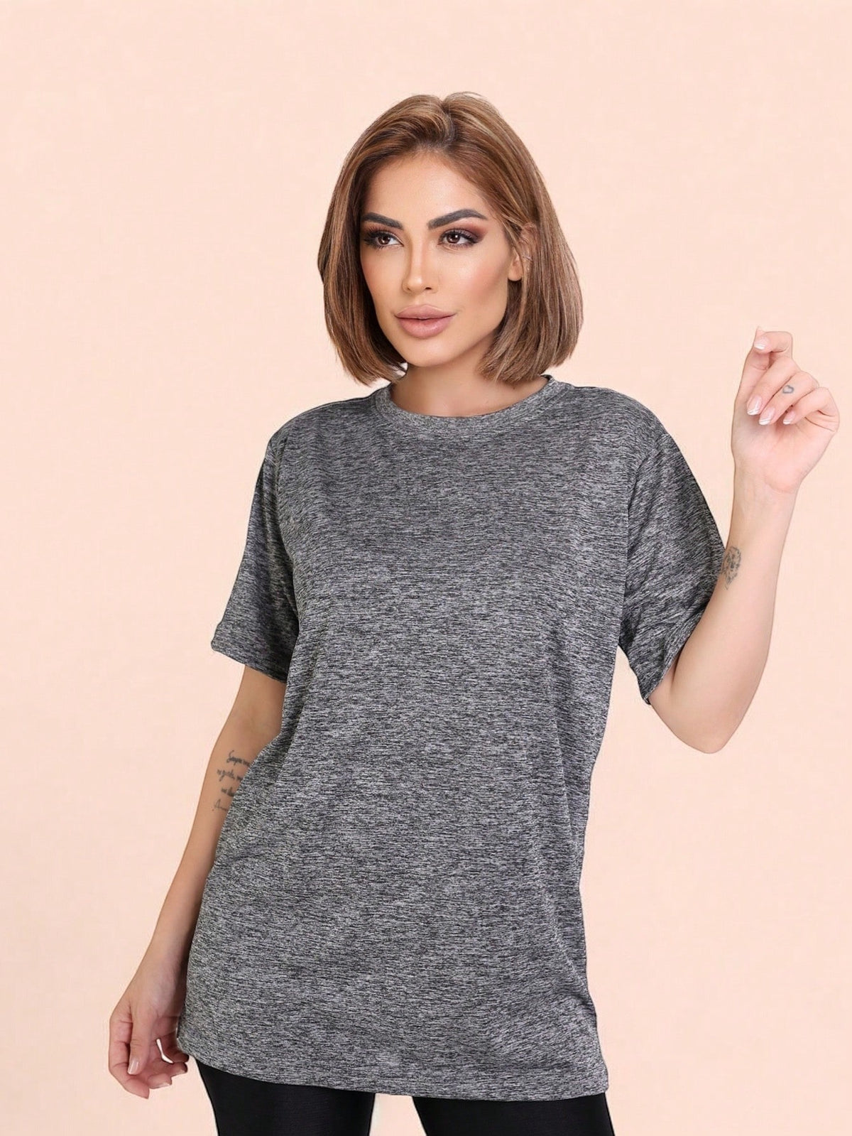 Camisa Fitness Oversized Tecido Leve Estilo Running