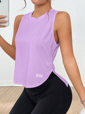 Regata Fitness Longline Com Estampa Gym Estilo Treino