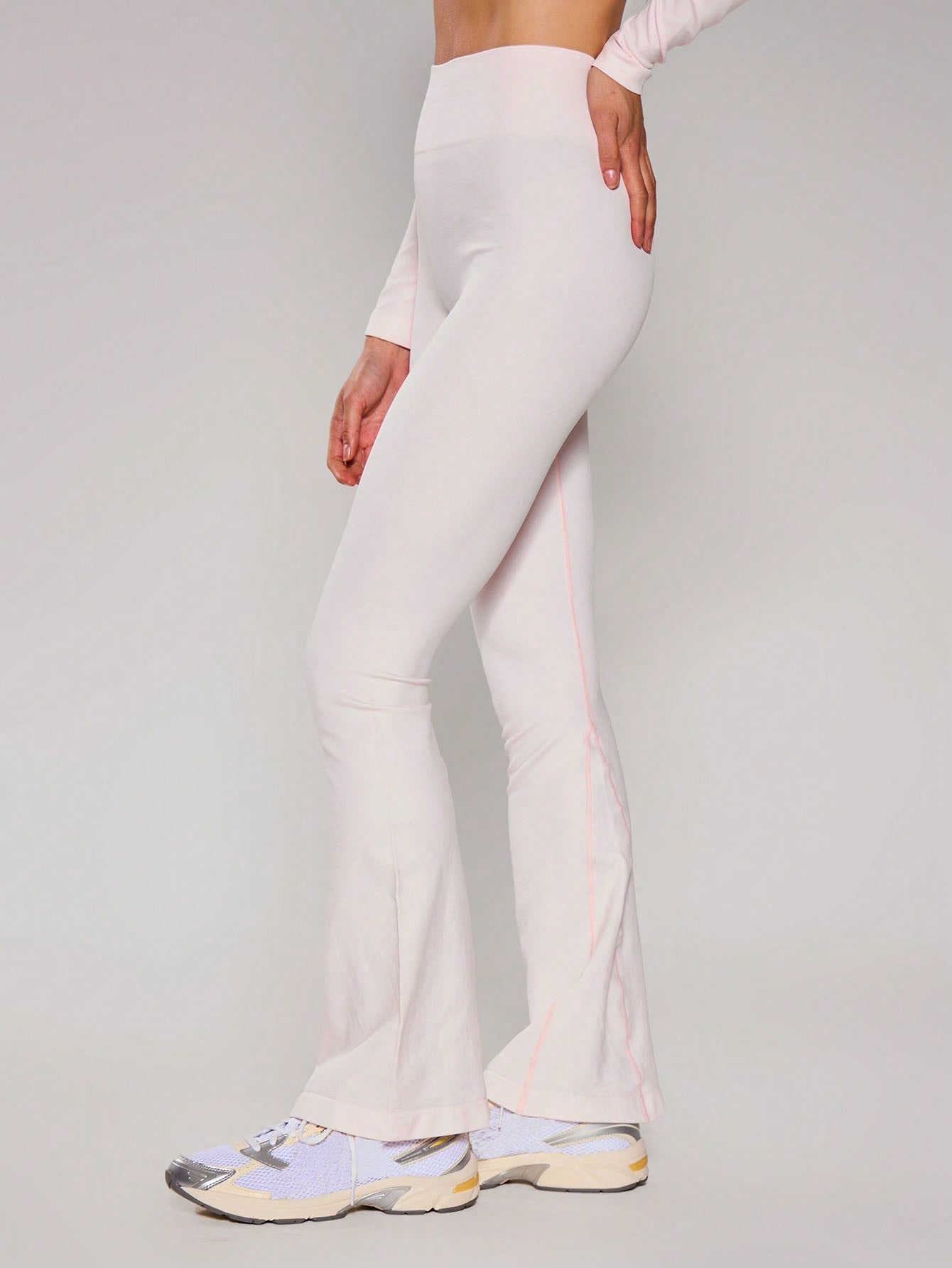 Legging Fitness Cintura Alta Com Barra Flare