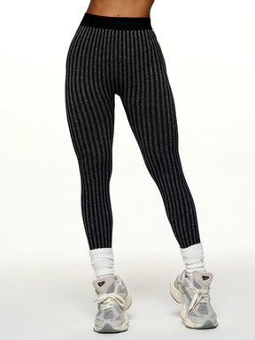 Legging Sem Costura Cintura Alta Canelada Fitness