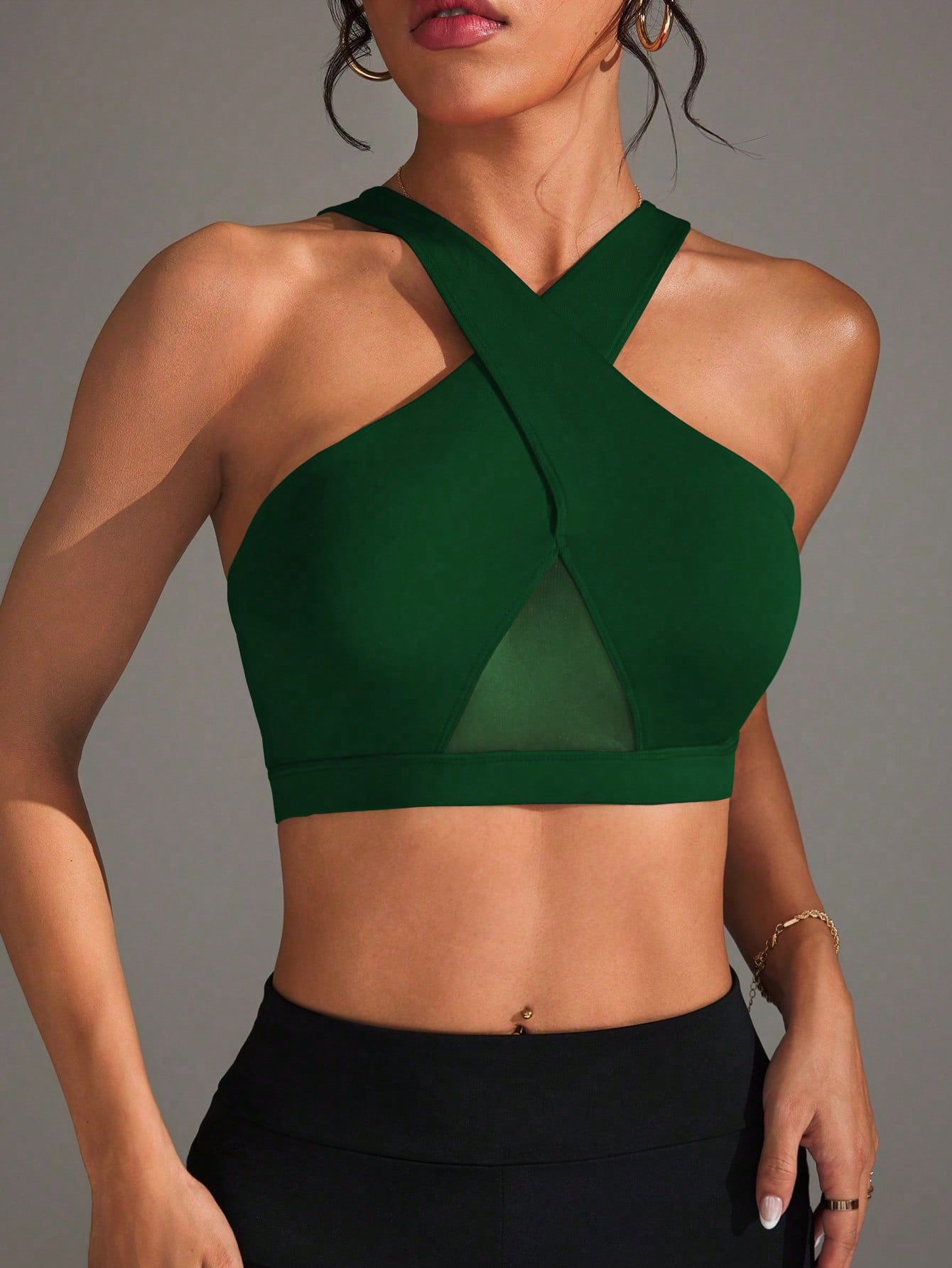 Top Frente Cruzada Média Sustentação Com Tela Frontal