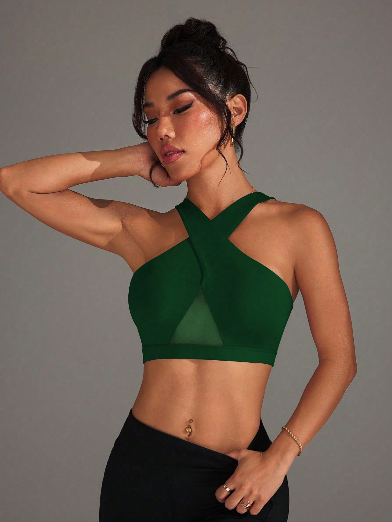 Top Frente Cruzada Média Sustentação Com Tela Frontal