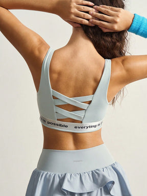 Top Alças Largas Média Sustentação Estilo Crossback