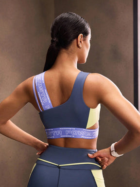 Top One Shoulder Média Sustentação Com Alça Estampada