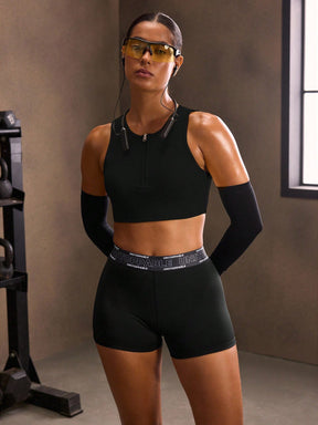 Top Fitness Recortes Assimétricos Alta Sustentação