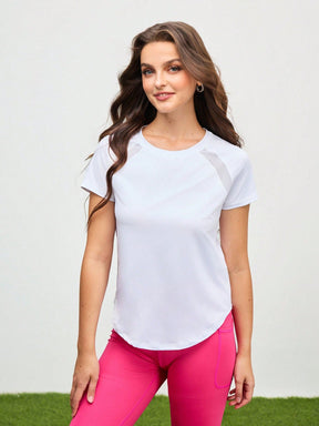 Camisa Fitness Dry Com Recortes Raglan Estilo Treino