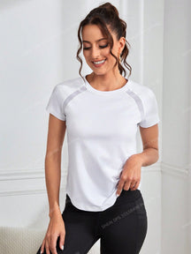 Camisa Fitness Dry Com Recortes Raglan Estilo Treino