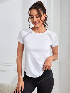 Camisa Fitness Dry Com Recortes Raglan Estilo Treino