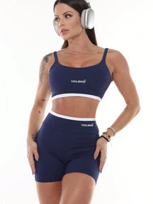 Conjunto Top Alças Finas E Short Cintura Alta Estilizado