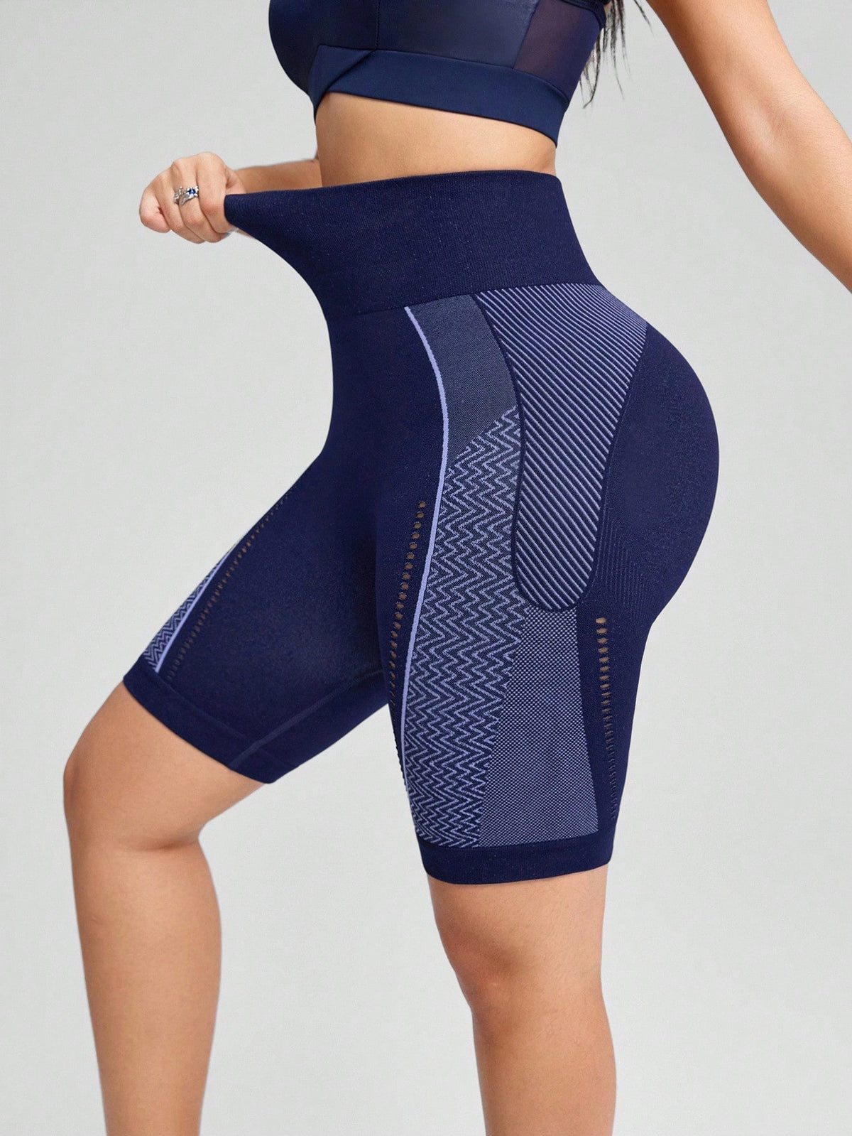 Short Cintura Alta Modelador Com Painéis Texturizados