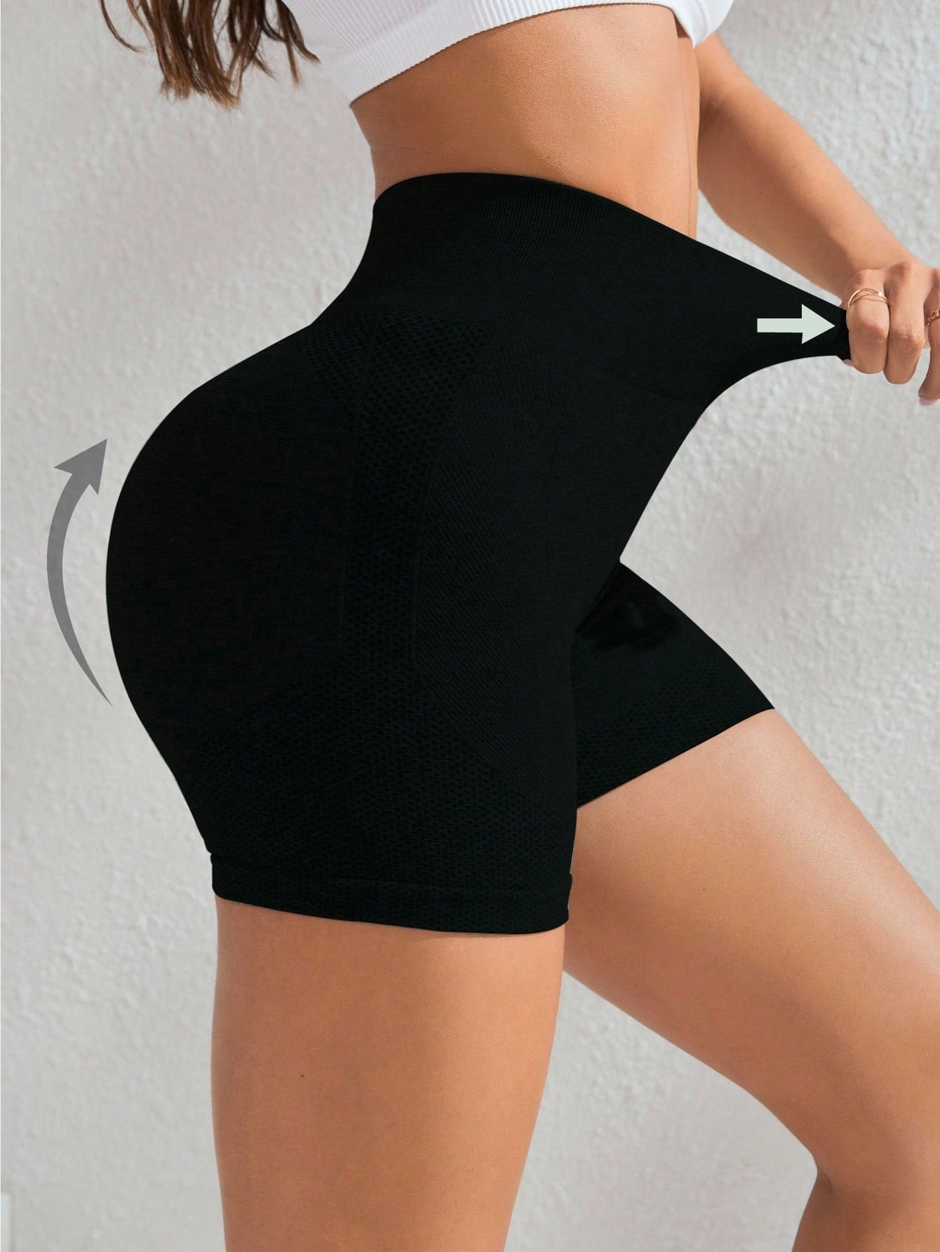 Short Cintura Alta Push Up Texturizado Estilo Fitness