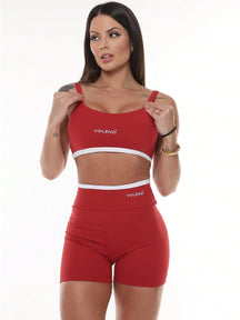 Conjunto Top Alças Finas E Short Cintura Alta Estilizado