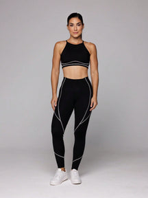 Conjunto Top Costas Nadador E Legging Cintura Alta