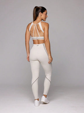 Conjunto Top Costas Nadador E Legging Cintura Alta