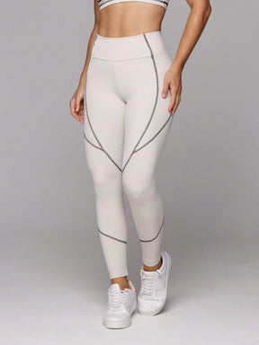 Conjunto Top Costas Nadador E Legging Cintura Alta