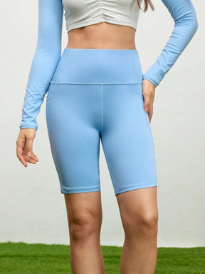 Short Cintura Alta Com Bolso Lateral Estilo Treino