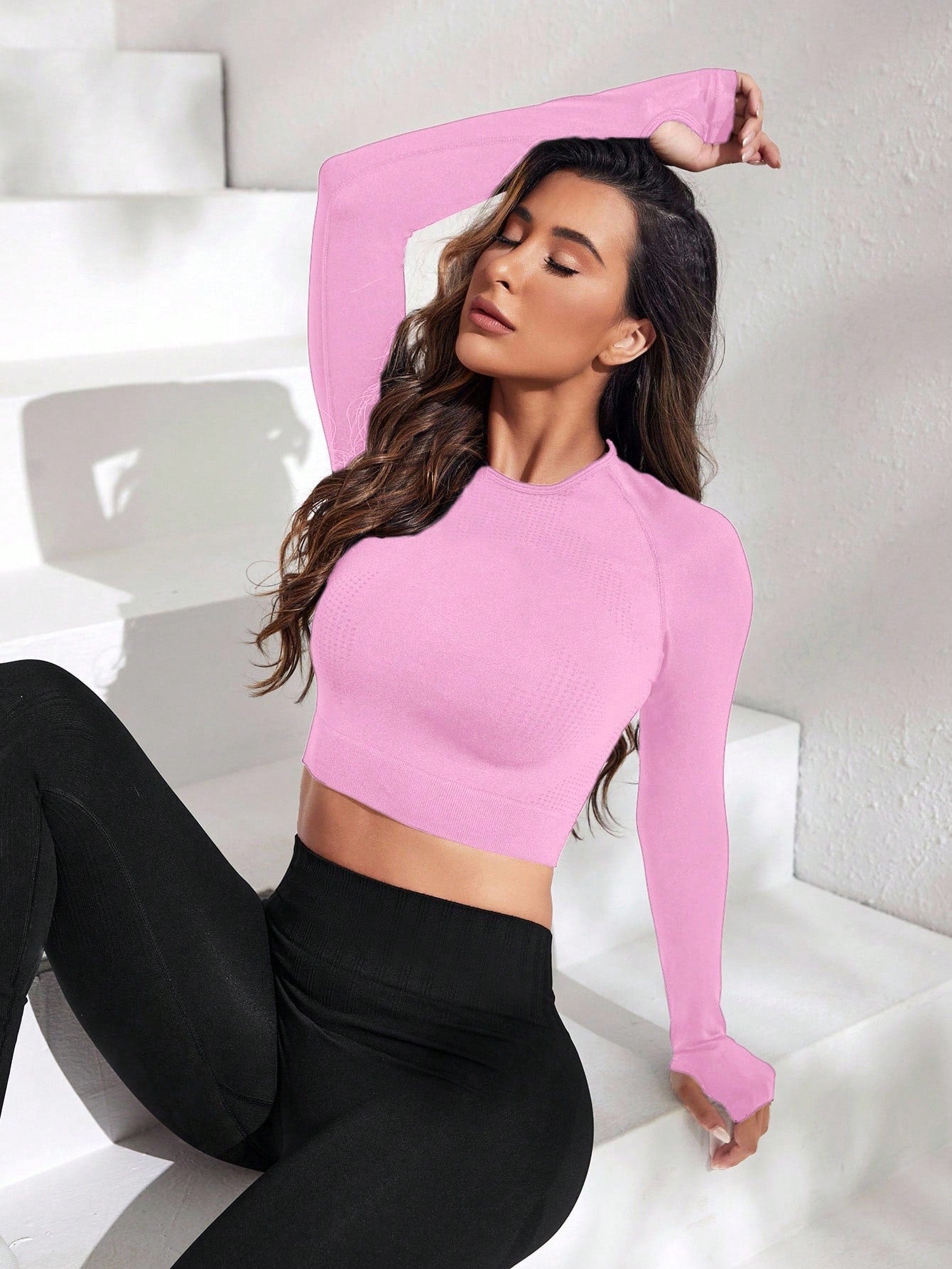 Cropped Manga Longa Seamless Fit Performance